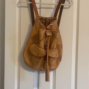 Tan Leather Women's Backpack